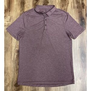 Lululemon Evolution Polo Shirt Heathered Red Mens Size Large Golf Tennis